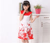 Red Flower Girl Sleeveless Dress